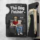 Pet Lovers, Pet Dad - Pet Dad The Dog Father Funny Dog Cat - Personalized Card Wallet With Money Clip