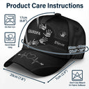 Grandpa Dad Kids Handprints - Personalised Classic Cap