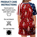 Gift For Mother,Gift For Grandma,Happy,Independence Day,Non-Eng,Photo,Icon,Humorous - Custom Photo Stars & Stripes This Mom Grandma Belongs To - Personalized Women's Sleep Tee