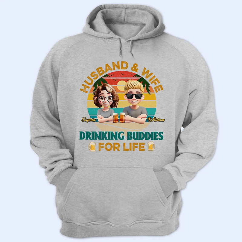 Gift For Couples,Gift For Husband,Gift For Wife,Gift For Boyfriend,Gift For Girlfriend,Funny - Drinking Buddies For Life - Personalized T Shirt