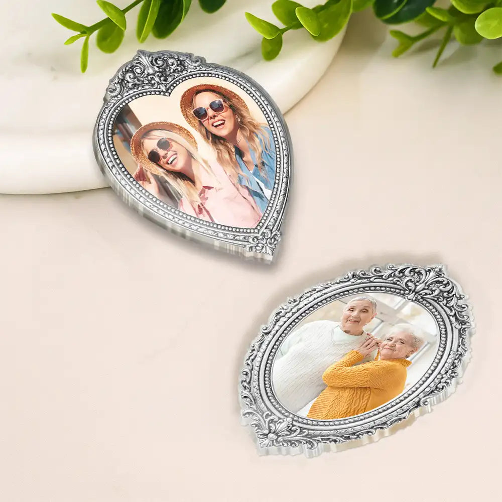 Family,Gift For Couples,Happy - Custom Photo Portrait Funny Family Couple Siblings Besties - Personalized Acrylic Fridge Magnet