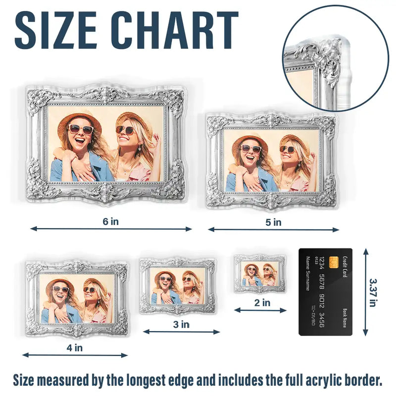 Family,Gift For Couples,Happy - Custom Photo Portrait Funny Family Couple Siblings Besties - Personalized Acrylic Fridge Magnet