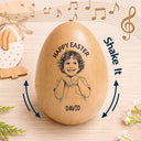 Grandpa,Grandkids,Gift For Kids,Grandma,Gift For Grandkids,Parents,Dad,Children,Mom - Children,Easter - Custom Photo Pencil Sketch Happy Kids Easter - Personalized Musical Wooden Easter Egg Shaker