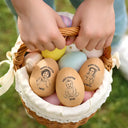 Grandpa,Grandkids,Gift For Kids,Grandma,Gift For Grandkids,Parents,Dad,Children,Mom - Children,Easter - Custom Photo Pencil Sketch Happy Kids Easter - Personalized Musical Wooden Easter Egg Shaker