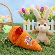 Easter,Happy,Gift For Kids,Dad - Children,Mom - Children,Grandpa - Grandkids,Grandma - Grandkids,Gift For Grandkids - Kids Sitting With Easter Alphabet Letters - Personalized Plush Reversible Carrot Bunny Keychain