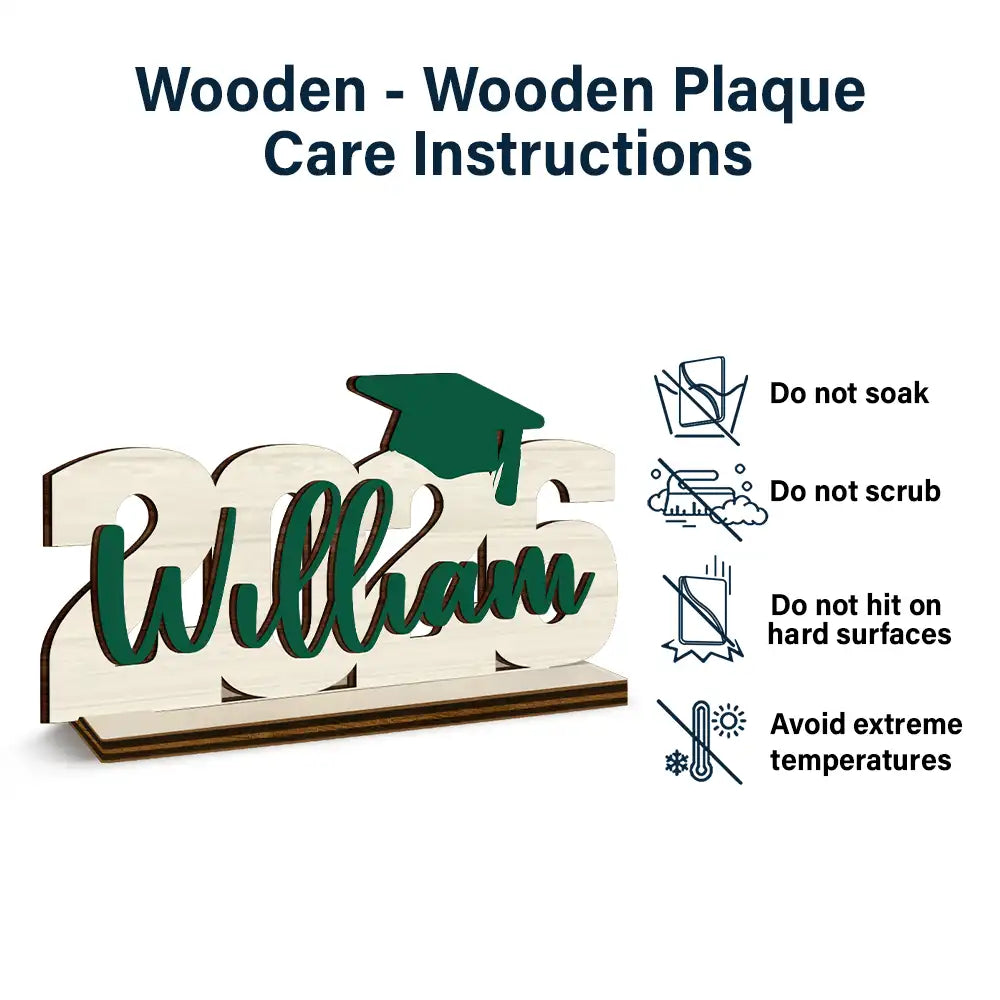 Graduation,Happy - Congrats Graduation Colorful Name - Personalized Custom Shaped Wooden Plaque