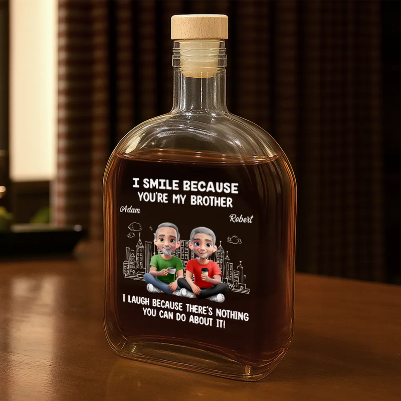 Gift For Brothers,Gift For Sibling,Gift For Sisters,Funny,Vector - Congrats On Being My Brother Sister - Personalized Whiskey Bottle