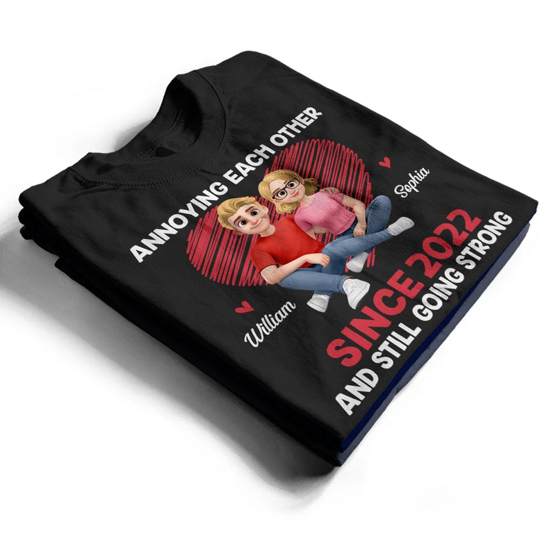 Gift For Couples,Old Couples,Funny,Gift For Husband,Gift For Wife - Annoying Each Other Since & Still Going Strong Couple New Version - Personalized T Shirt
