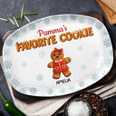 Happy,Gift For Grandma,Grandma's Hobby,Gift For Mother - Grandma's Favorite Cookies 3D Effect - Personalized Plate