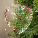 Gift For Sisters,Grandma - Grandkids,Gift For Grandma,Family,Christmas - Family Are Different Flowers From The Same Garden - Personalized Heart Shaped Glass Ornament