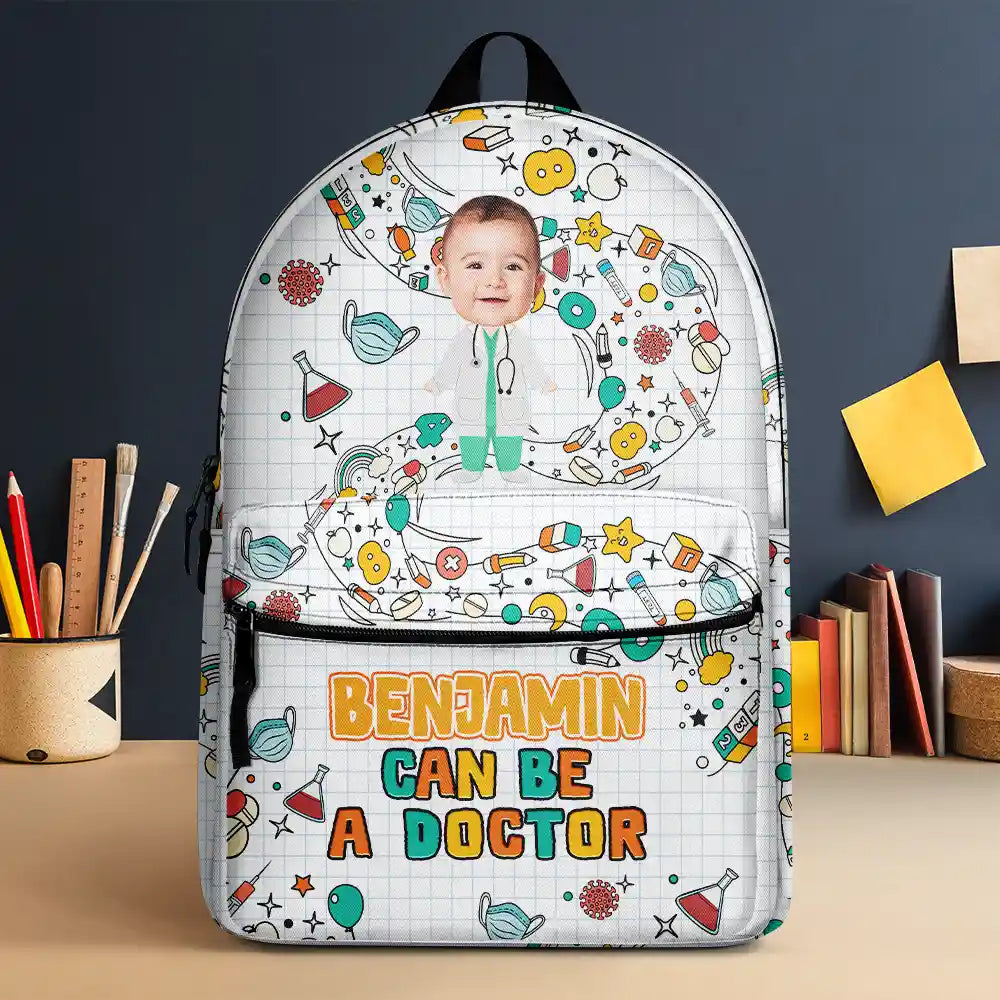 Back To School,Gift For Kids - Custom Photo Kid Can Be Anything - Personalized Canvas Backpack