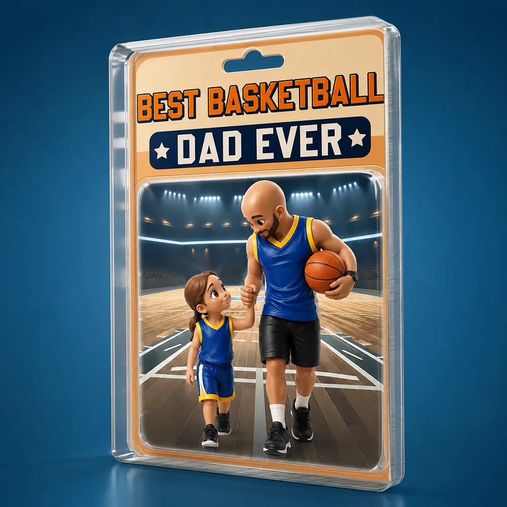 Gift For Husband,Gift For Yourself,Gift For Men,Gift For Father,Sport Dad,Dad's Hobby,Grandpa's Hobby,Basketball,Non-Eng,Photo - Toybox Figure,Playful - Custom Photo Toybox Figure Best Basketball Dad Ever - Personalized Custom Shaped Acrylic Plaque