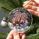Gift For Couples,Gift For Husband,Gift For Wife,Gift For Boyfriend,Gift For Girlfriend,Cat Lovers,Cat Couple,Pet Lovers,Pet Couple,Love,Christmas - Christmas Tree You Me And The Cat - Personalized Circle Glass Ornament