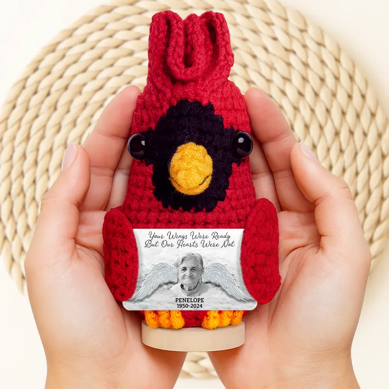 Custom Photo Memorial Your Wings Were Ready - Personalized Doll Crochet With Custom Card