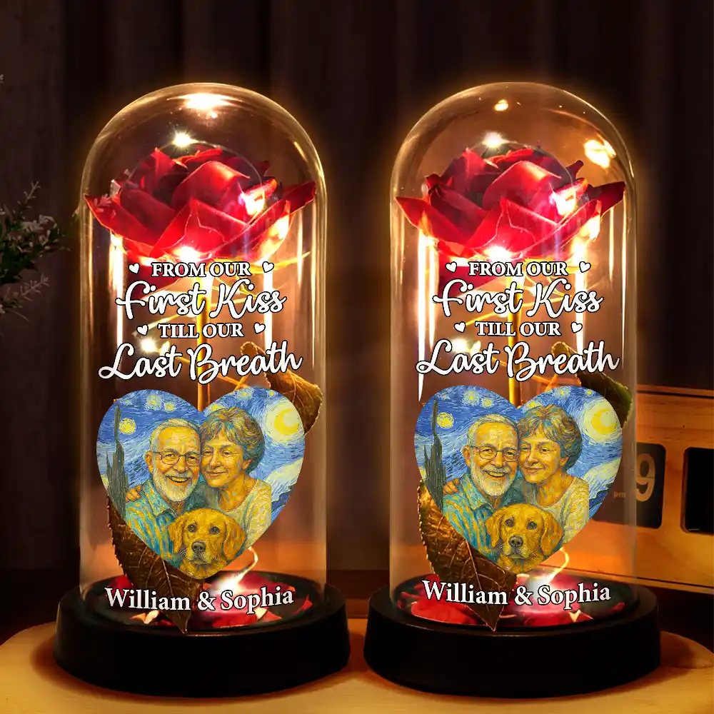 Gift For Couples,Old Couples,Gift For Husband,Gift For Wife,Gift For Boyfriend,Gift For Girlfriend,LGBT,Love - Custom Photo Starry Night You And Me We Got This - Personalized Everlasting Rose Dome Lamp