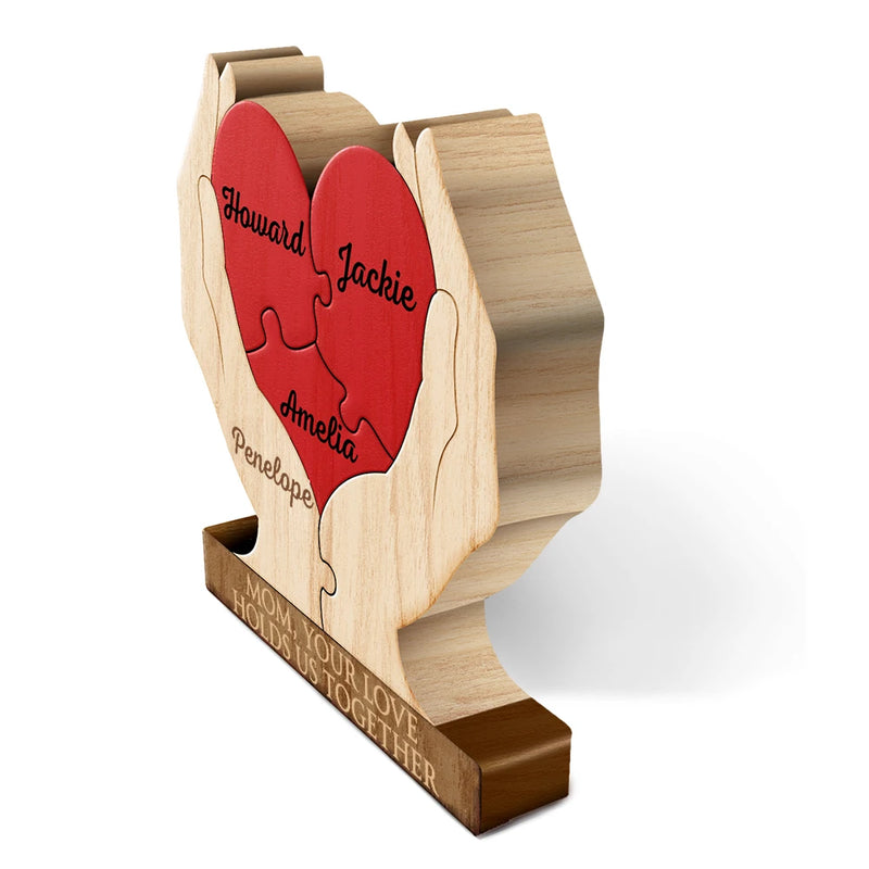 Gift For Mother,Love,Gift For Grandma- Your Arms Forever Open Your Hugs That Hold Us Tight - Personalized Custom Shaped Wooden Puzzle