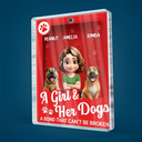 Dog Lovers, Dog Mom, Dog Dad, Happy - A Girl And Her Dogs - Personalized Custom Shaped Acrylic Plaque