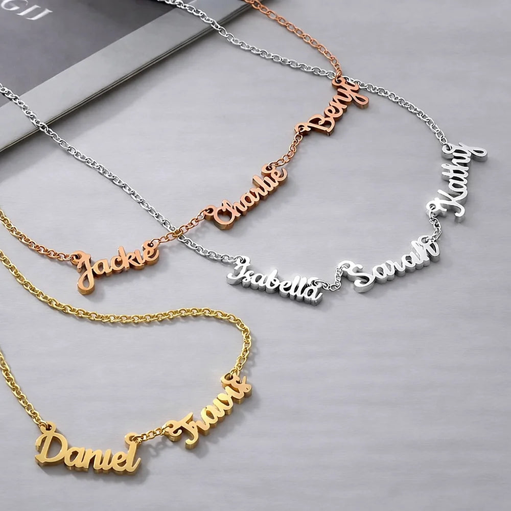 Gift For Bestie, Family, Happy - Perfect Jewelry Gift for Lover Besties Mom - Personalized Letter Necklace