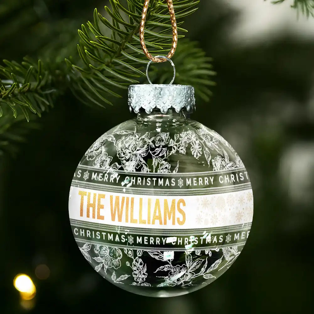 Family,Happy,Christmas,Gift For Bestie - Merry Christmas With Name - Personalized Ball Ornament