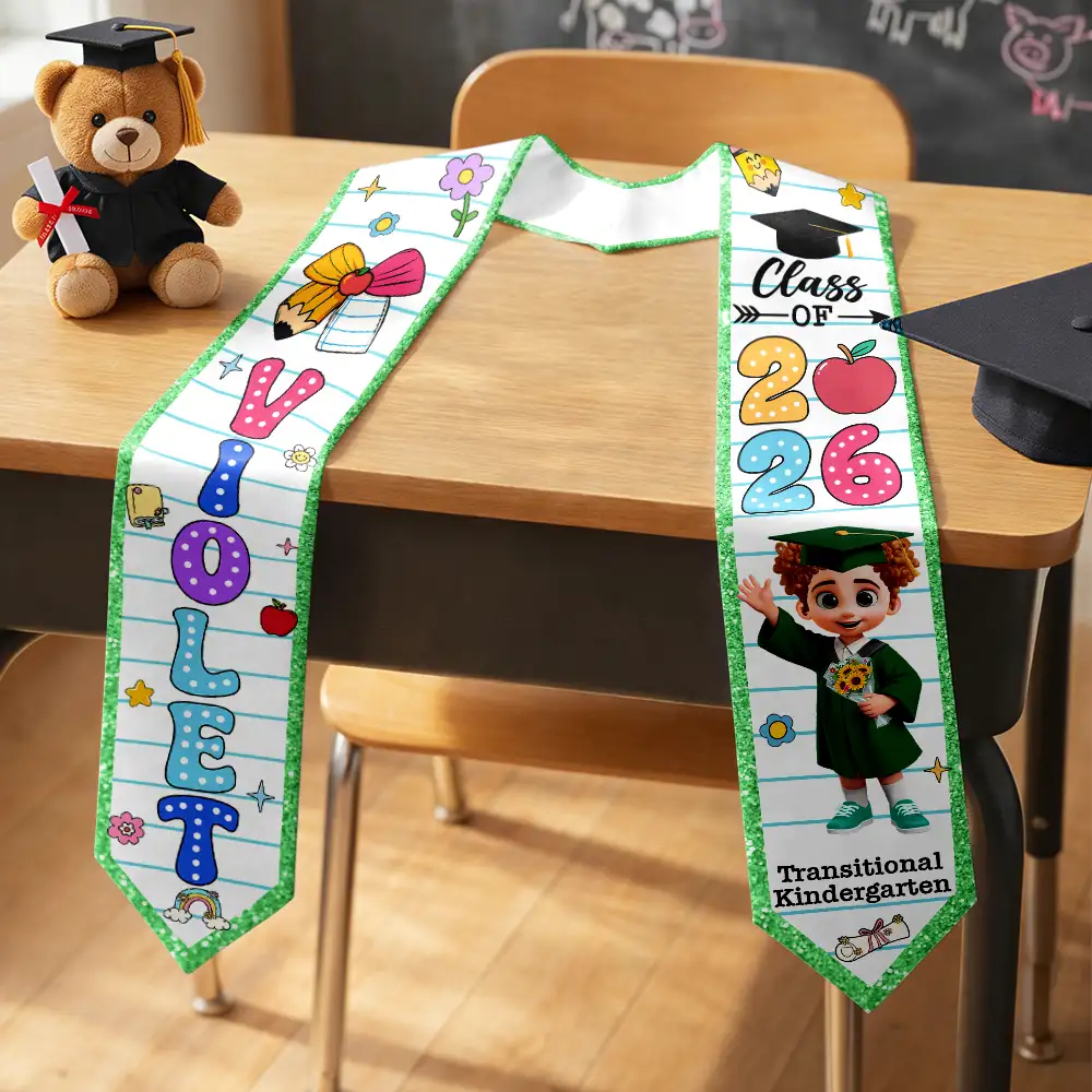 Graduation,Happy,Gift For Kids - Congrats Graduation Cute Kid - Personalized Kid Graduation Stole