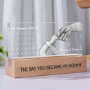 New Dad,New Mom,New baby,Gift For Father,Gift For Mother - Calendar The Day You Became My Dad Mom - Personalized Rectangle LED Light