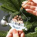 Gift For Sisters,Family,Christmas,Happy,Gift For Bestie - Custom Photo Family Besties Sisters Forever - Personalized Snowflakes Shaped Glass Ornament