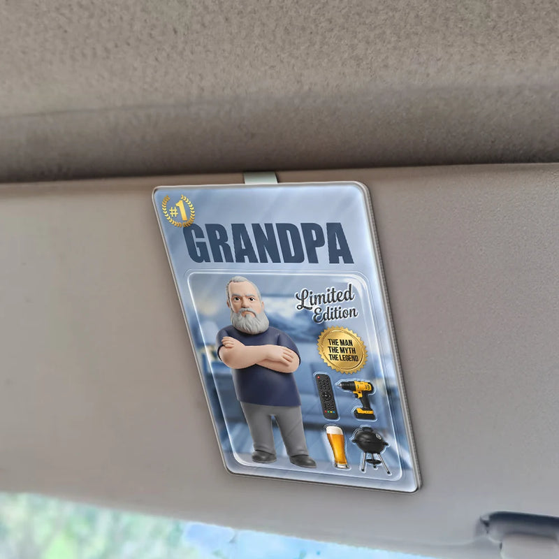 Gift For Husband,Gift For Yourself,Gift For Men,Gift For Father,Gift For Grandpa,Non-Eng,Photo - Toybox Figure,Humorous - Custom Photo Toybox Figure Dad Grandpa Limited Edition - Personalized Custom Shaped Acrylic Car Visor Clip