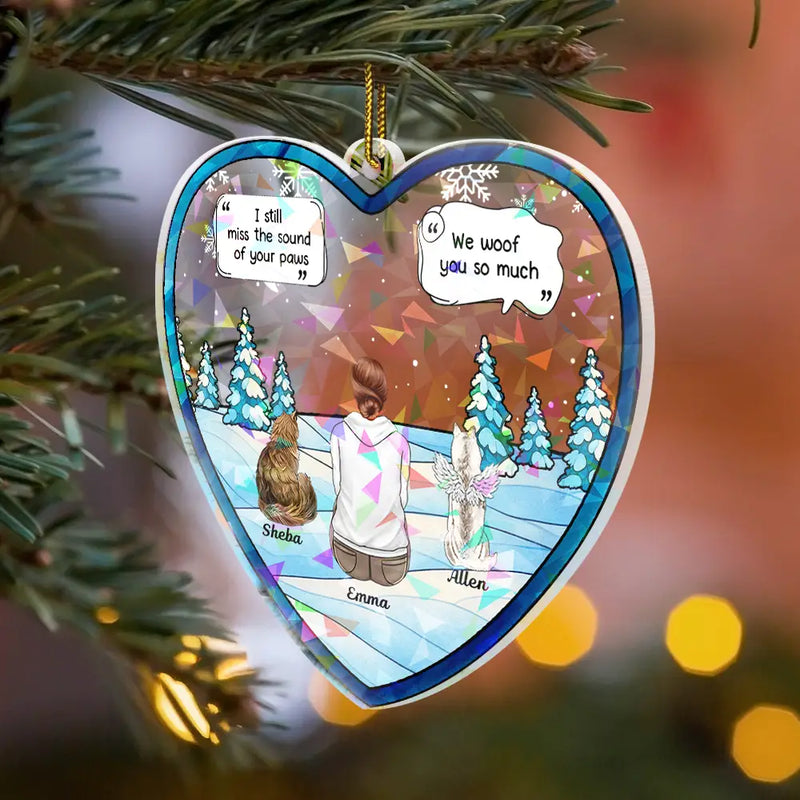 Sad,Memorial,Dog Lovers,Pet Lovers,Dog Mom,Cat Lovers,Christmas - I Miss You Memorial Dog Cat - Personalized Holographic Acrylic Ornament