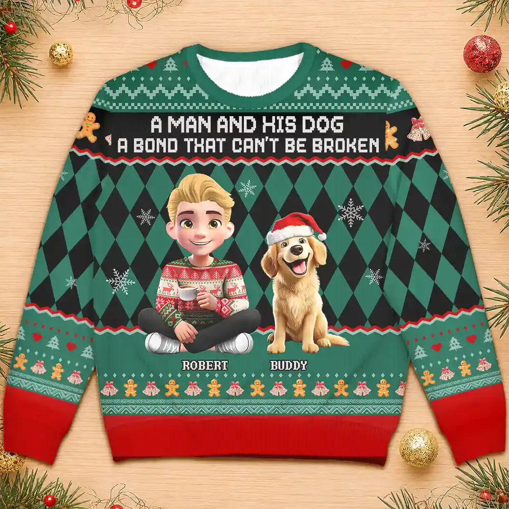 A Bond That Can't Be Broken Dog Lover 3D Effect - Personalized Unisex Ugly Sweater