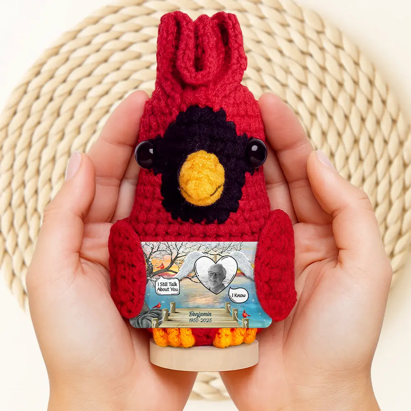 Family, Memorial, Sad - Custom Photo I Miss You - Personalized Doll Crochet With Custom Card