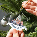 Family, Christmas, Funny - Custom Photo Christmas Family Sister BFF Together - Personalized Snowflakes Shaped Glass Ornament