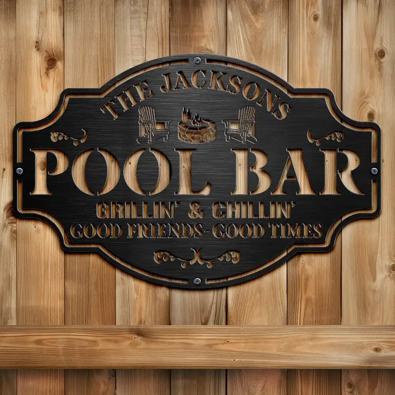 Gift For Yourself,Gift For Women,Gift For Men,Family,Grilling,Patio,Happy,Non-Eng,Vector - Pub Shed Good Friends Good Times - Personalised Cutout Metal Sign