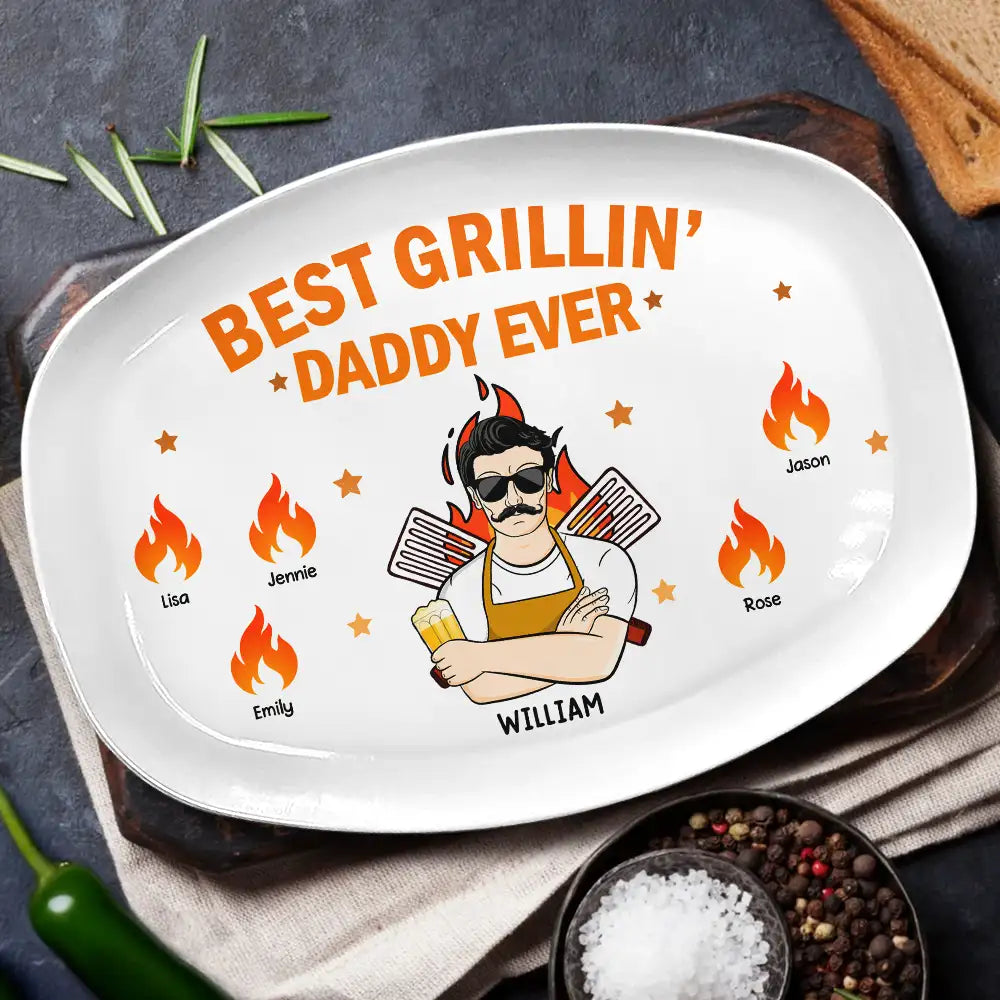 Best Grillin' Dad Ever - Personalized Plate