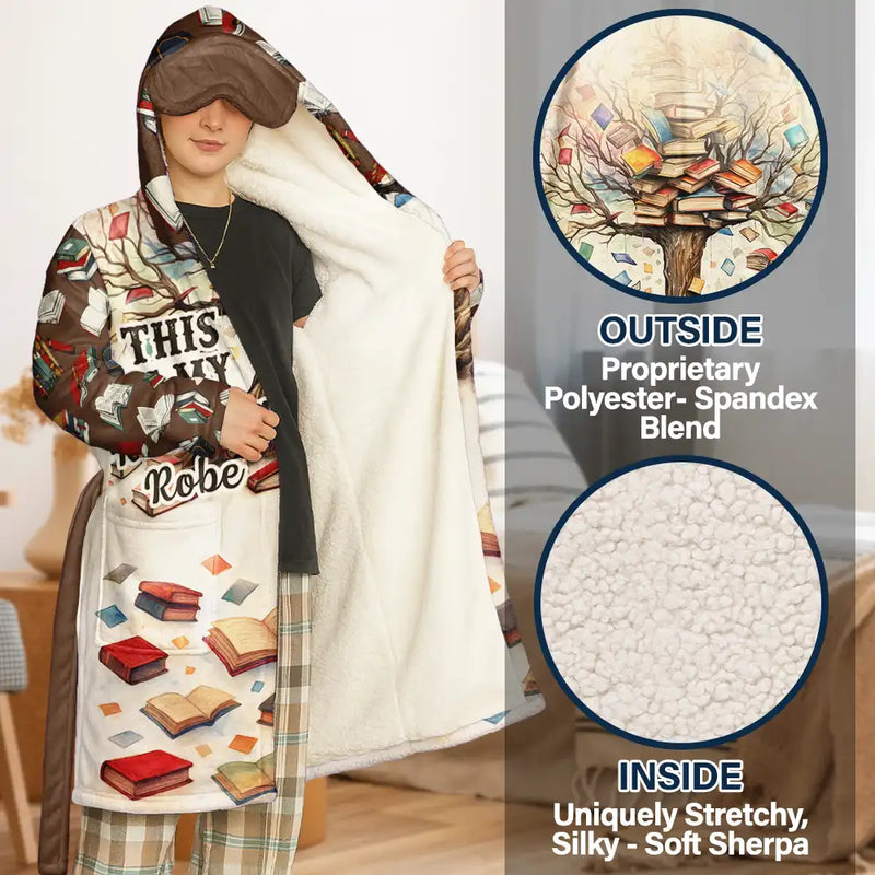 Gift For Women,Reading,Happy - Book Tree This Is My Reading Bath & Bed Item - Personalized Hooded Robe