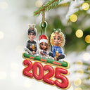 Christmas,Happy,Family - Happy All Family 3D Effect - Personalized Custom Shaped Acrylic Ornament