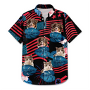 Custom Photo Funny Family Pet Face Stars And Stripes - Gift For Men, Dog And Cat Lovers - Personalized Custom Hawaiian Shirt