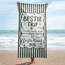 Gift For Bestie,Beach,Family,Happy,Icon - Girls Trip Family Trip On Vacation - Personalized Beach Towel