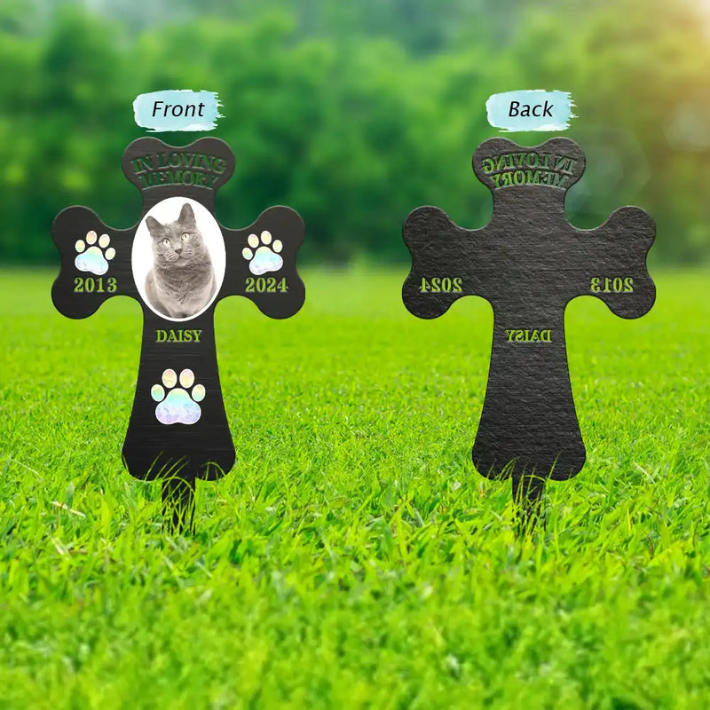 Memorial,Sad,Pet Lovers - Custom Photo In Loving Memory Pet - Personalized Metal Garden Stake