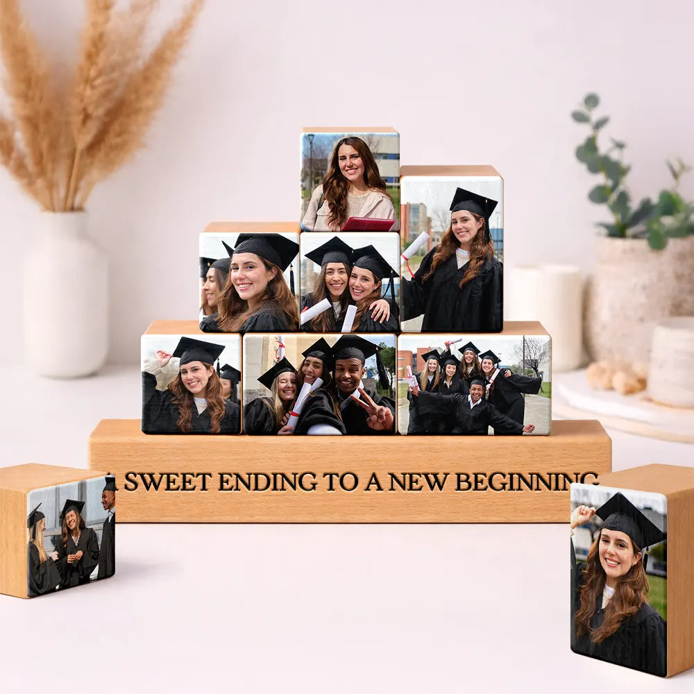 Gift For Yourself,Gift For Women,Gift For Men,Gift For Sibling,Gift For Sisters,Gift For Brothers,Gift For Bestie,Graduation - Custom Photo Congratulations Graduate - Personalized Wooden Stacking Photo Blocks
