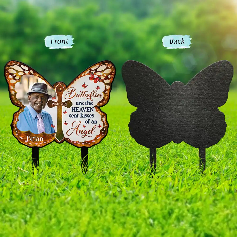 Family, Memorial, Sad - Custom Photo I Am Always With You Butterfly - Personalized Metal Garden Stake