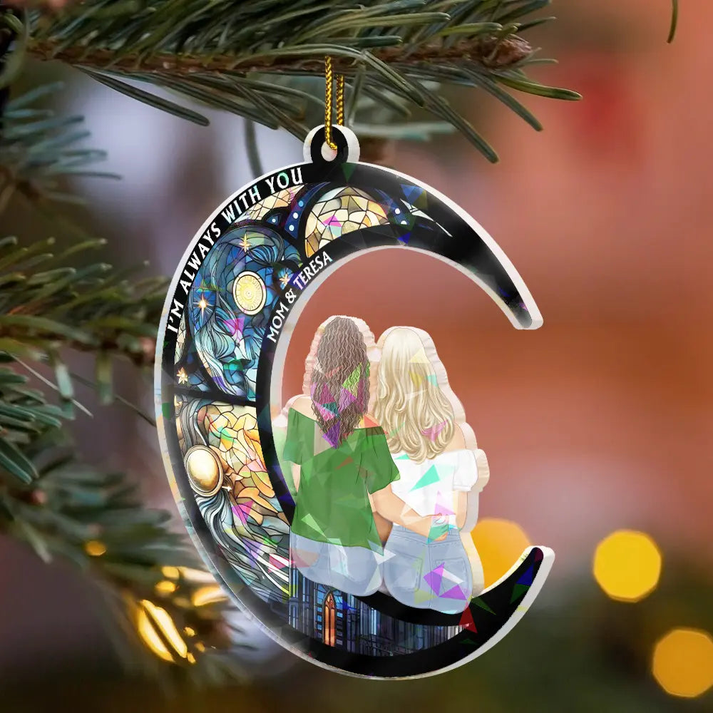 Sad,Memorial,Family,Parents,Gift For Grandparents,Christmas - Memorial Always With You - Personalized Holographic Acrylic Ornament