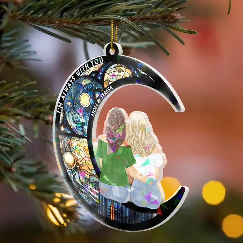 Sad,Memorial,Family,Parents,Gift For Grandparents,Christmas - Memorial Always With You - Personalized Holographic Acrylic Ornament