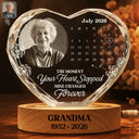 Top Market, Custom Photo, Sympathetic, Family, Memorial, Upload Full Photo, Calendar - Custom Photo Calendar The Moment Your Heart Stopped Memorial - Personalized Crystal Heart Shaped Lamp