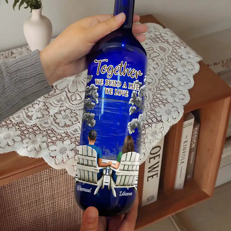 Gift For Couples, Gift For Husband, Gift For Wife - Back Sitting Couple You And Me We Got This - Personalized Bottle Light