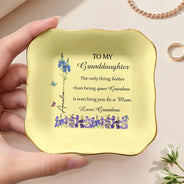 Gift For Daughter,Mom - Daughters (Adult),Gift For Grandkids,Happy,Gift For Women,New Mom,Icon - Faux Pressed Birth Flower The Only Thing Better Than Being Your Mother - Personalized Ring Dish