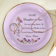Gift For Daughter,Mom - Daughters (Adult),Gift For Grandkids,Happy,Gift For Women,New Mom,Icon - Faux Pressed Birth Flower The Only Thing Better Than Being Your Mother - Personalized Ring Dish