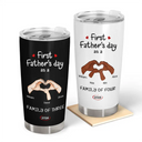 Gift For Father,Gift For Men,Happy,Vector - First Time Ever As A Family Of Three - Personalized Tumbler