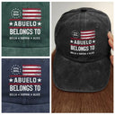 Gift For Husband,Gift For Men,Gift For Uncle,Gift For Grandpa,Gift For Father,Independence Day,Proud - This Grandpa Dad Belongs To Adorable Little Ones - Personalized Vintage Washed Denim Cap