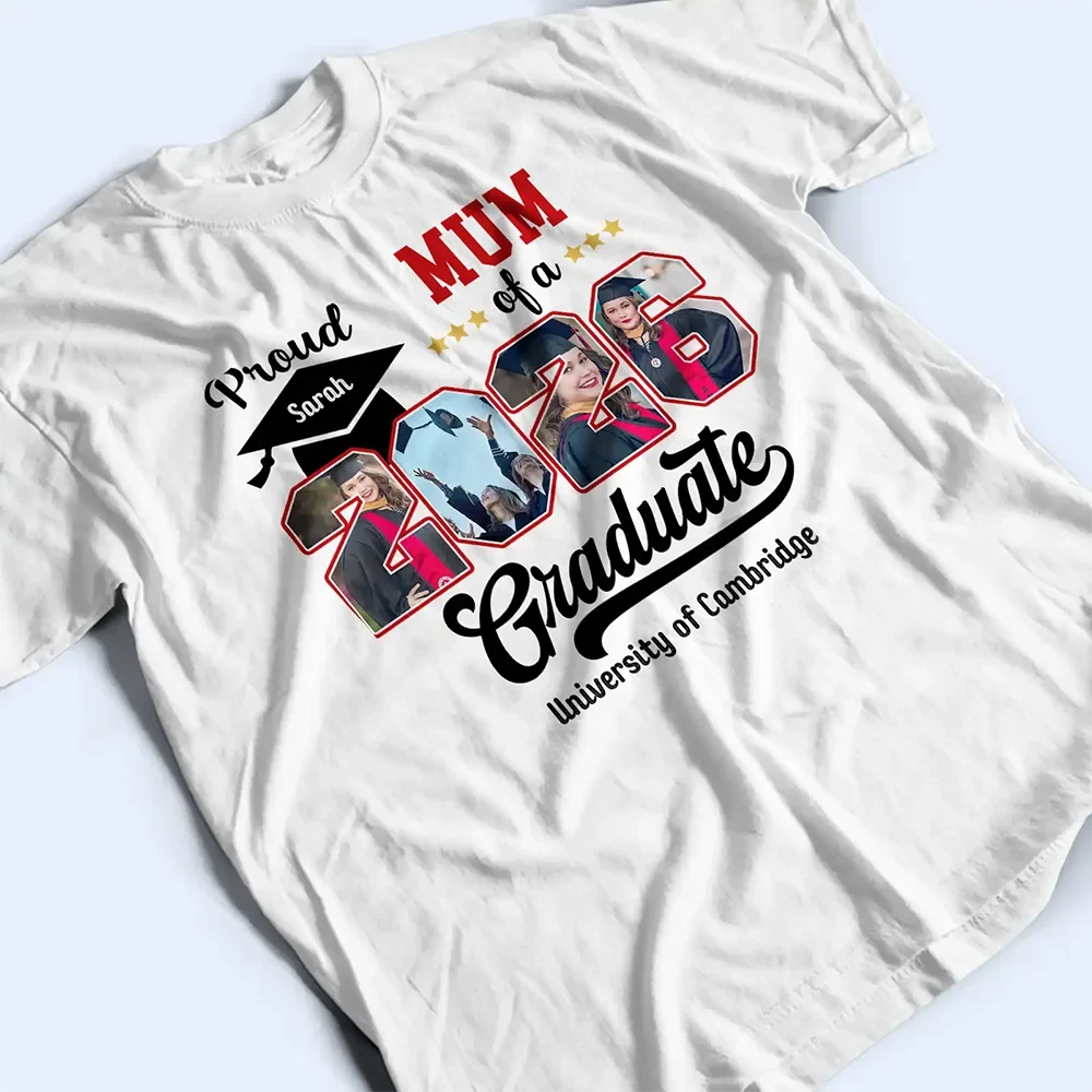 Gift For Yourself,Gift For Women,Gift For Men,Parents,Gift For Mother,Gift For Father,Graduation,Happy - Custom Photo Proud Family Of A Graduate - Personalised T Shirt