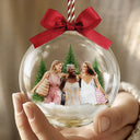 Custom Photo,Happy,Christmas,Gift For Bestie - Custom Photo Bestie It Takes A Long Time To Grow An Old Friend - Personalized 3D Acrylic Ball Ornament